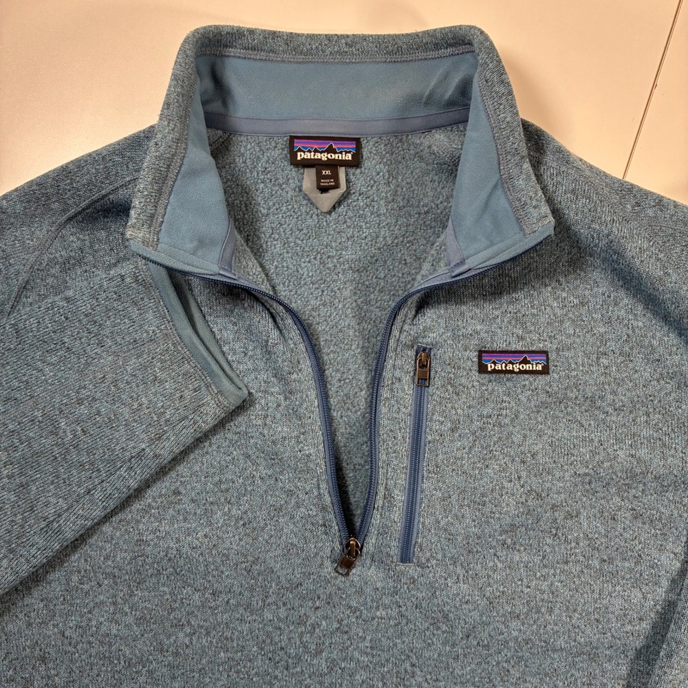 Patagonia Better Sweater Pullover 2XL Blue 1/4 Zip Hiking